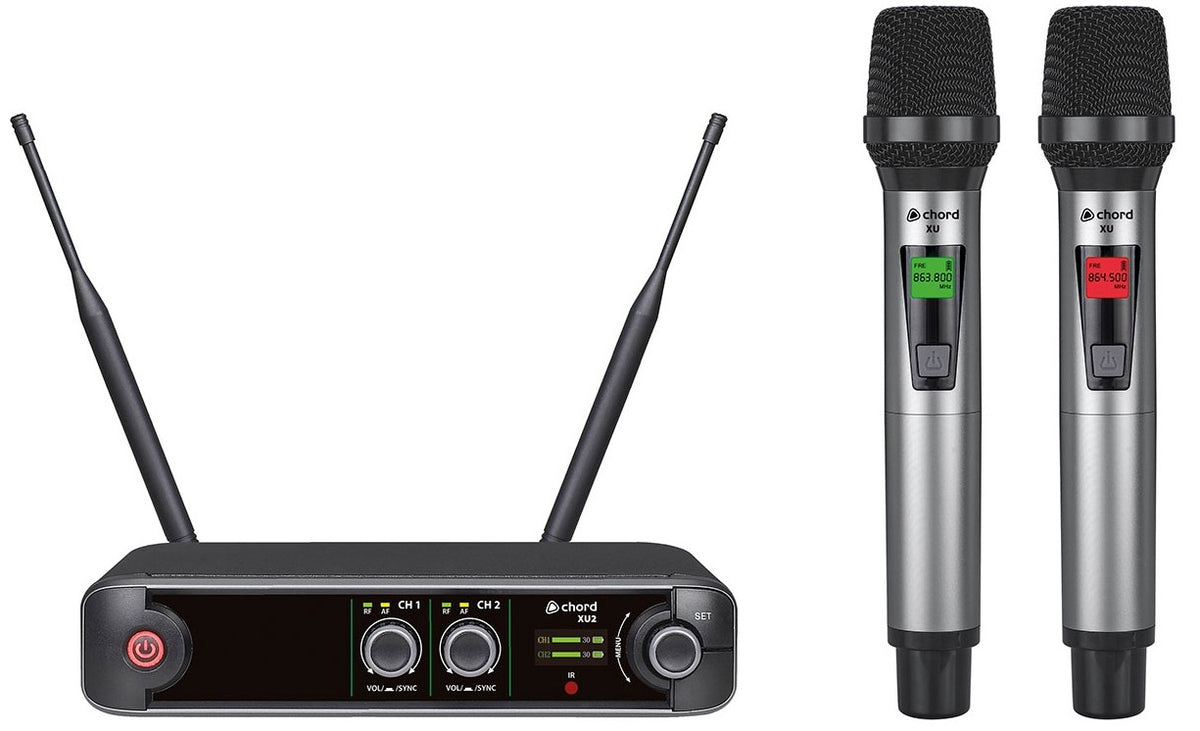 Chord XU2-H Wireless True Diversity UHF System with 2x Handheld Microphones 171.014UK