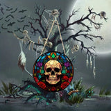 Gorgeous Round Acrylic Skull Rose Home Party Decor