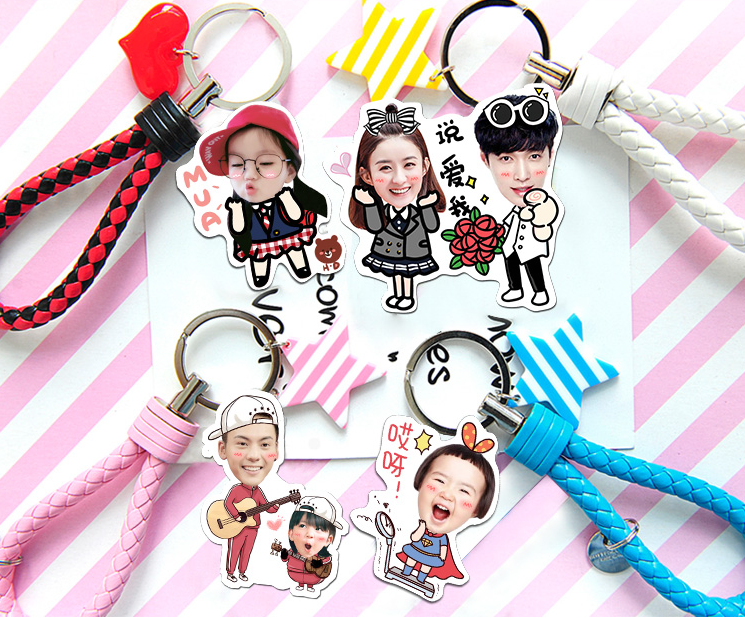 Custom Creative Car Keychain with Cute Cartoon Design