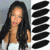 Afro Twist Hair 24Inch 6Packs Springy Afro Twist Hair Pre Fluffed Spring Twist Hair Marley Twist Braiding Hair for Women (1B# 24 Inch)