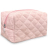 Trnerm Small Makeup Bag Quilted Cosmetic Bag Coquette Makeup Pink Waffle Pouch Makeup Organizer Small Travel Makeup Bag Travel Toiletry Bag for Women Girls