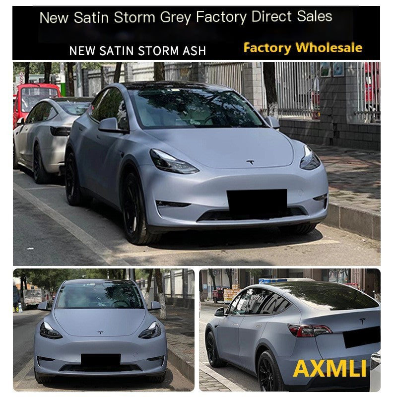 PET Satin Storm Gray Car Wrap Film for Motorcycles