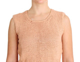 PINK MEMORIES Elegant Pink Knitted Sleeveless Vest Sweater