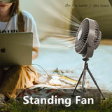 Portable USB Camping Fan with Triangular Stand and Remote