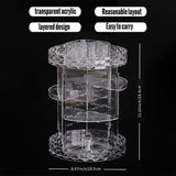 Rotating Cosmetic Storage Case with Adjustable Organizer