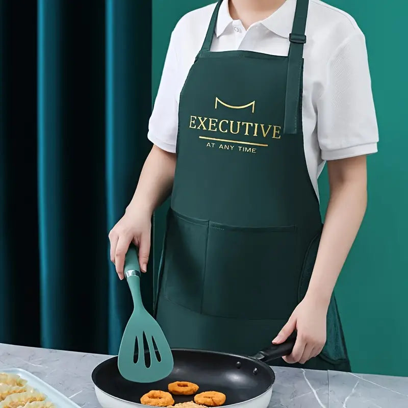 Waterproof Polyester Kitchen Apron for Home Use (28.35"x26.77")