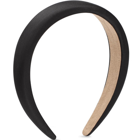 WantGor Padded Headband for Women Wide Sponge HeadBands Plain Solid Hair Band Hoops Vintage Yoga Head Bands Fashion Elastic Hairband Accessories (Black)