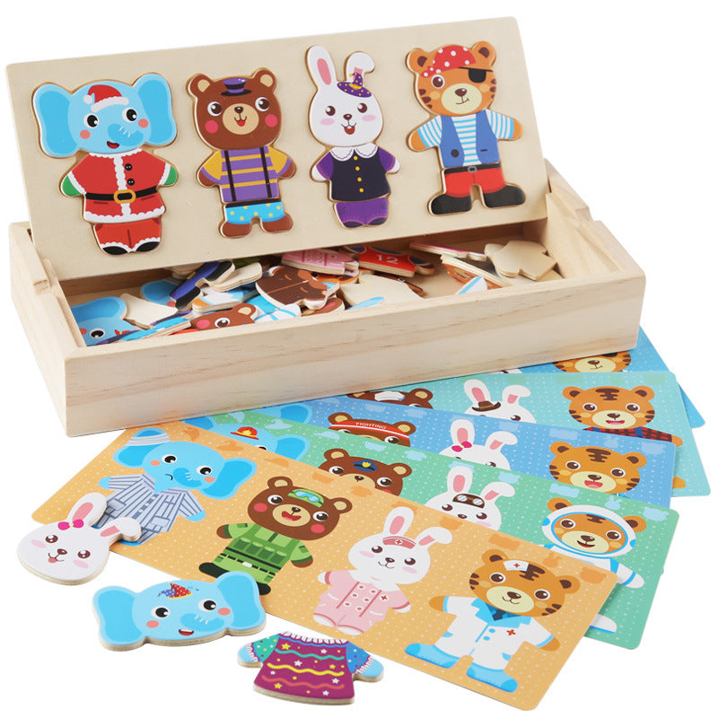 Magnetic Animal Dress-Up Puzzle for Kids Educational Toy