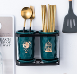 Wall-Mounted Chopstick Storage Rack for Kitchen