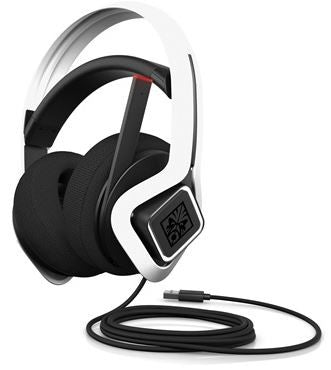 HP HEADSET OMEN MINDFRAME PRIME HEADSET, MICROPHONE, BUILT IN VIRTUAL SURROUND SOUND AUDIO CHIP POWERED BY C-MEDIA XEAR, OMEN'S ACTIVE EARCUP COOLING TECHNOLOGY, COMPATIBLE WITH PCs WITH USB-A PORT, 1YW, WHITE