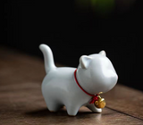 Cute Cat Ceramic Figurine for Mini Tea Garden Decor