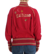 John Galliano Elegant Pink Zip Cardigan with Logo Detailing