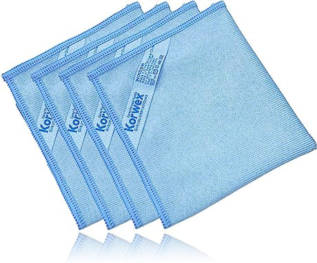 Korwex Window Cleaning Cloth Glass Cleaning Cloth Streaks Schatches Free. (Blue 4 Pack)