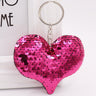 Sequin Heart Bag Charm with Reflective Keyring Design