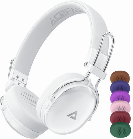 ACEFAST H7 Noise Cancelling Headphones Wireless Over Ear Headphones Headphones for Women with 7 Color Ear Pads 60H Playtime Bluetooth 5.4 Deep Bass Ultra-Light for Travel Home and Office