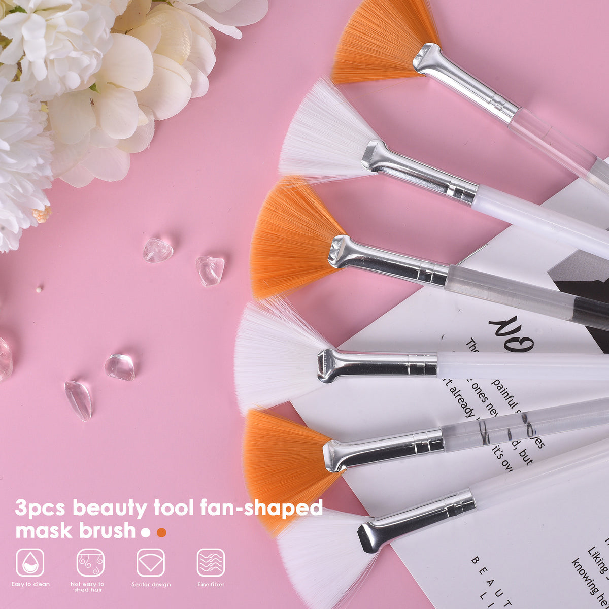Portable Soft Fan Makeup Brush Tool for Face