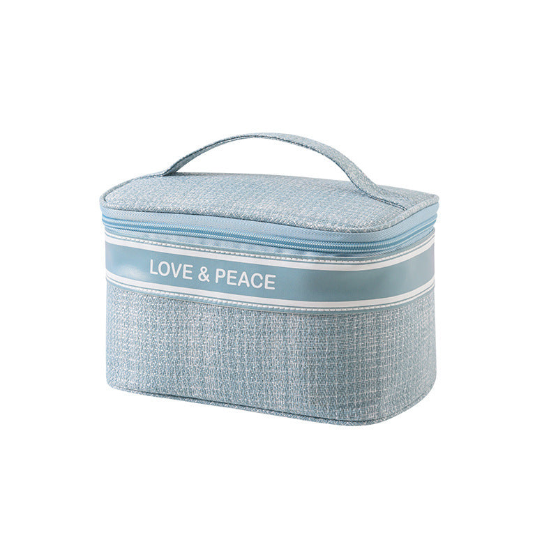 Plaid Letter Graphic Makeup Bag - Portable Organizer