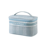 Plaid Letter Graphic Makeup Bag - Portable Organizer