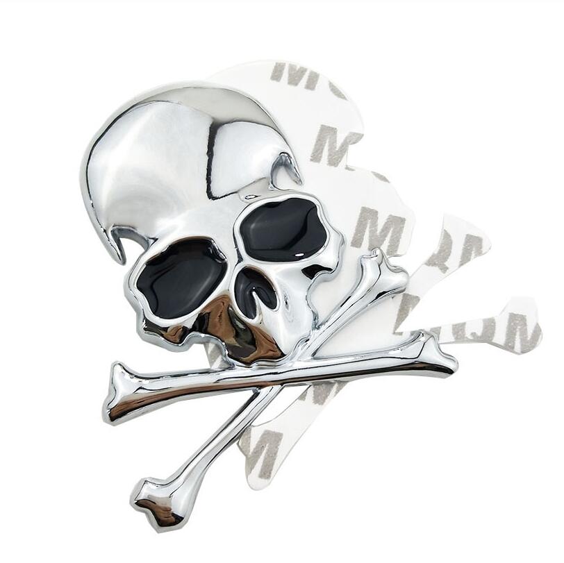Zinc Alloy Skull Car Emblem Sticker for Tailgate