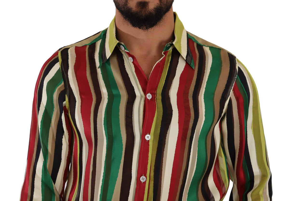 Dolce & Gabbana Elegant Multicolor Striped Silk Blend Shirt