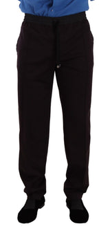 Dolce & Gabbana Elegant Burgundy Cotton Joggers