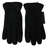 Dolce & Gabbana Elegant Black Leather Biker Gloves