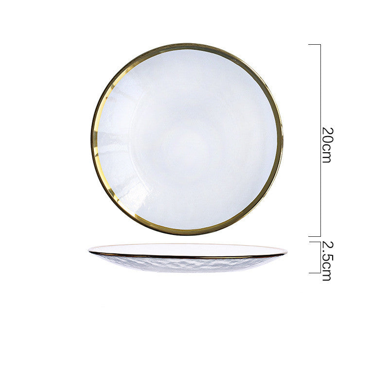 Japanese Gold-Trimmed Glass Fruit Bowl for Home Decor