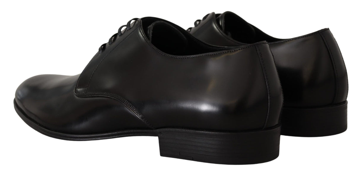 Dolce & Gabbana Elegant Black Leather Derby Shoes