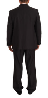 Domenico Tagliente Gray Polyester Single Breasted Formal Suit