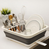 Folding Kitchen Drain Rack and Utensil Organizer