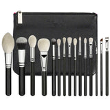 15-Piece Black Makeup Brush Set and Tools