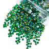 qiipii 620PCS 6mm Transparent Emerald Green AB Resin Rhinestones for Crafting Clear Dark Green Flatback Jelly Stones Bulk SS30 Diamonds Gems for Nails Face Eyes Makeup Tumblers Bottles Crafts Shoes