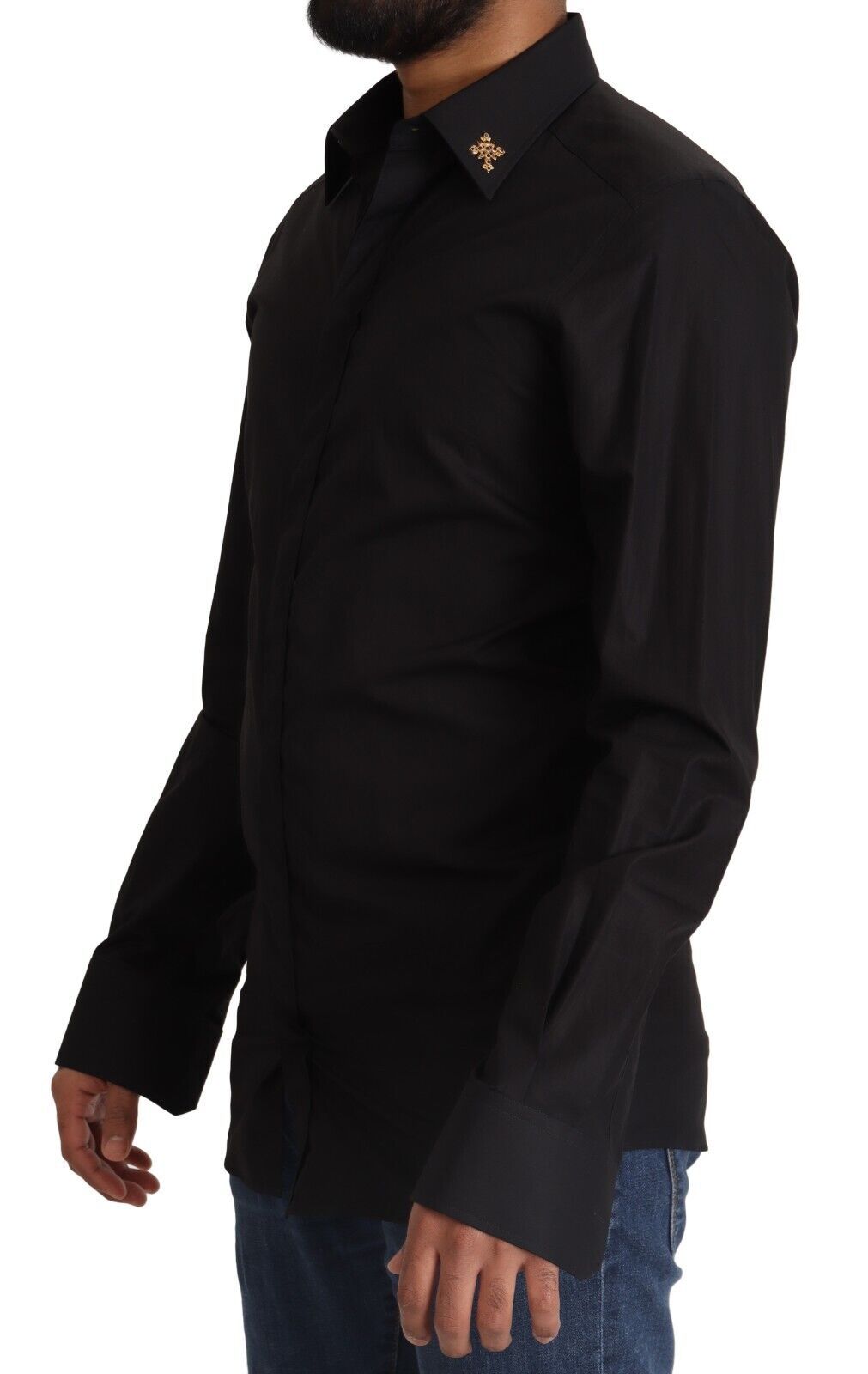 Dolce & Gabbana Elegant Slim Fit Black Cotton Dress Shirt