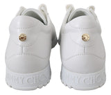 Jimmy Choo Elegant White Leather Sneakers