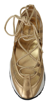 Jimmy Choo Golden Glamour Mesh Leather Sneakers