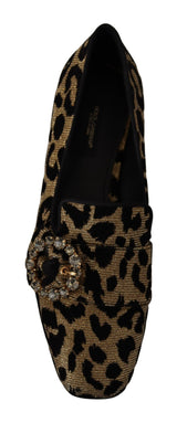 Dolce & Gabbana Elegant Leopard Crystal Gem Loafers