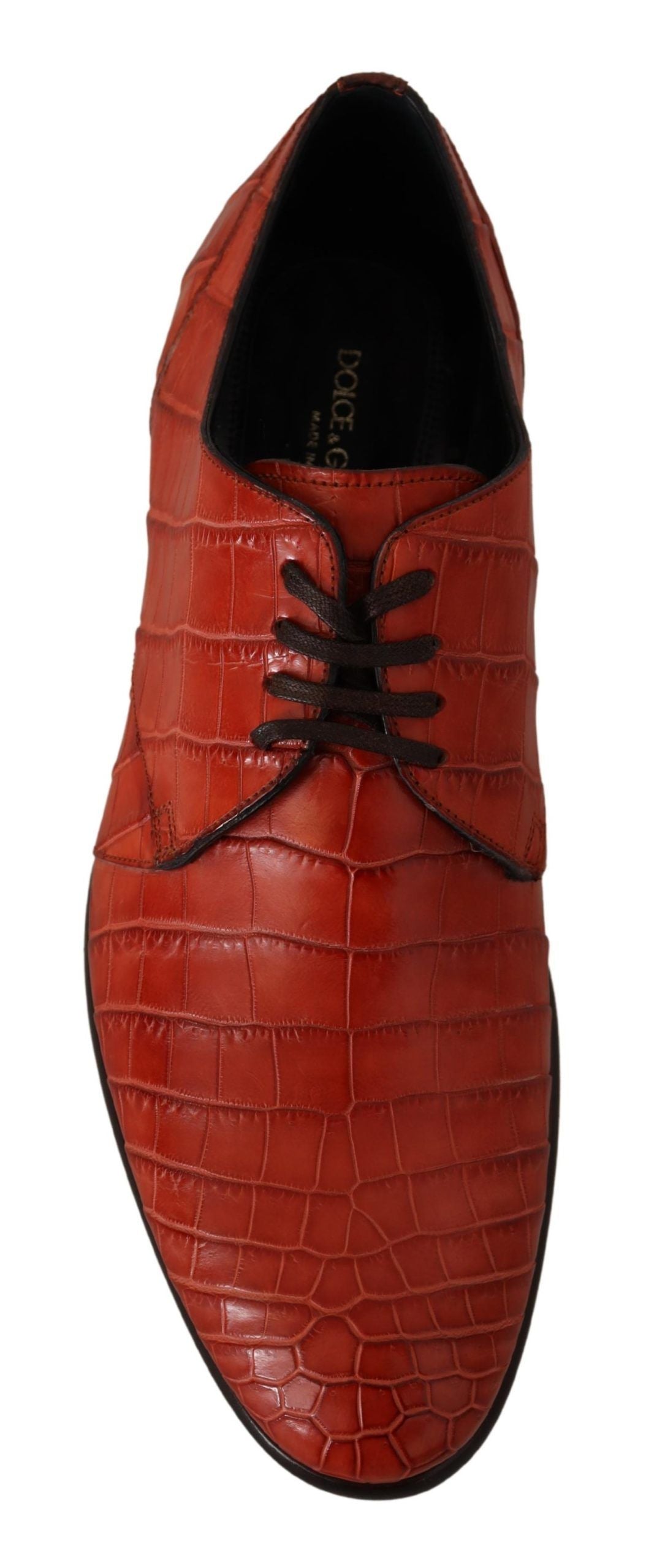 Dolce & Gabbana Exquisite Exotic Croc Leather Lace-Up Dress Shoes