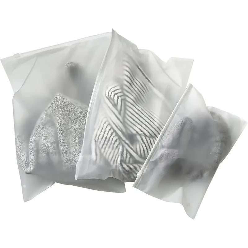 10-Piece Transparent Zip Lock Travel Storage Bags