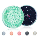 Jessup Makeup Brush Cleaning Mat with Color Removal Sponge 2 in 1 Silicone Makeup Brush Cleaner (Yucca Green)
