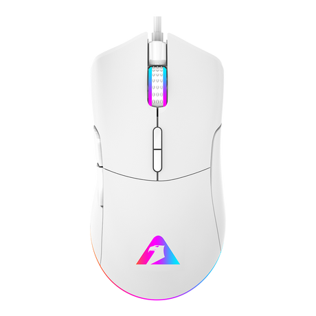 Armaggeddon Gaming Mouse Wired 12000CPI Silent , HUANO Switches FALCON V STEALTH White