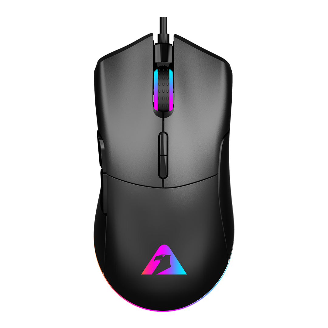 Armaggeddon Gaming Mouse Wired 12000CPI Silent , HUANO Switches FALCON V STEALTH Black