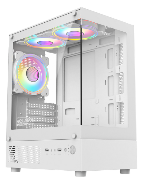 Armaggeddon Gaming Case M-ATX AQUARON DUPLEX 2 CHROMA White (3x Chroma Fans)