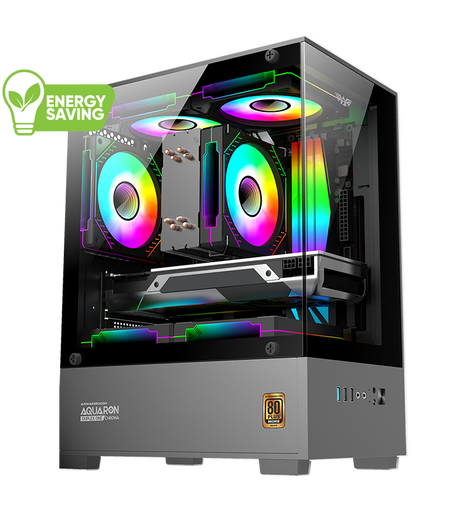 Armaggeddon Gaming Case M-ATX AQUARON NEMO Black (3x Chroma Fans & 250W 80+ PSU)