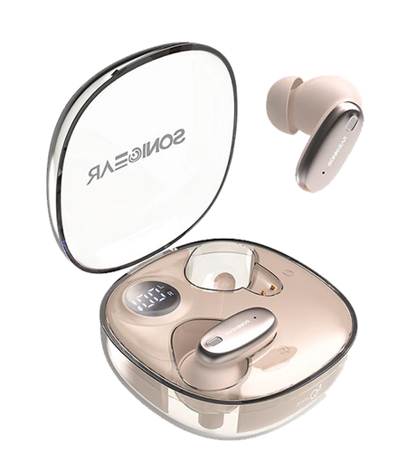 SonicGear Earphones Bluetooth ANC+Display EarPump Jewel Q3 Desert