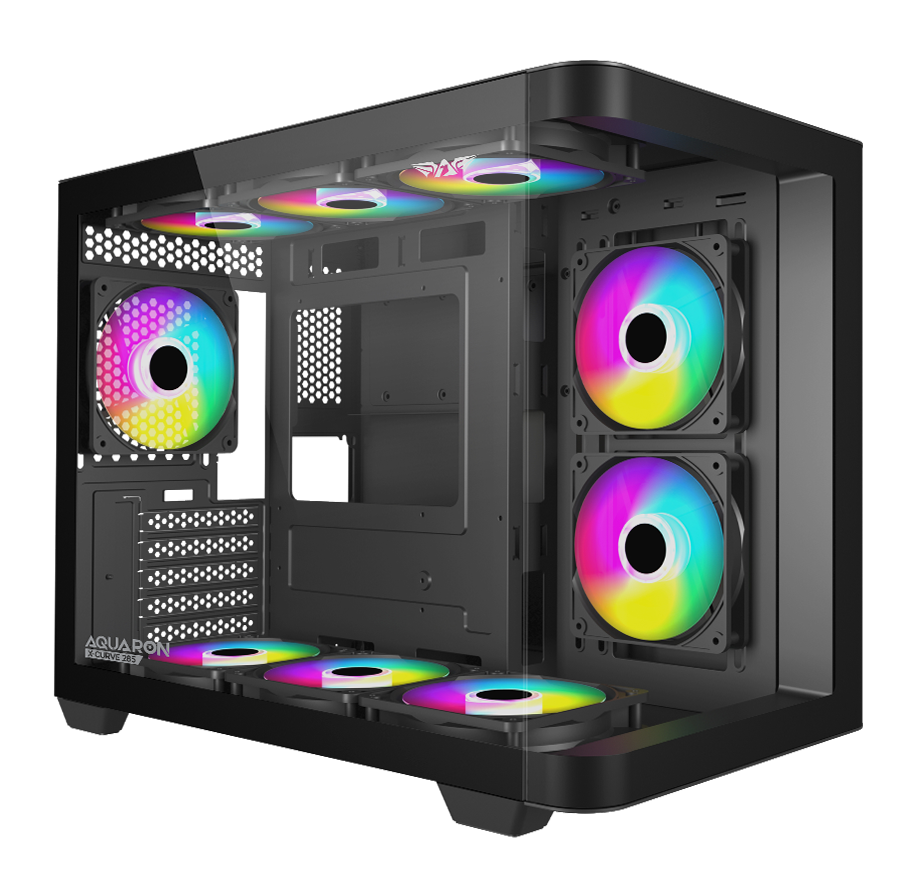 Armaggeddon Gaming Case ATX AQUARON X-Curve GiGa 10 E X10 With 10x ARGB Fans Black
