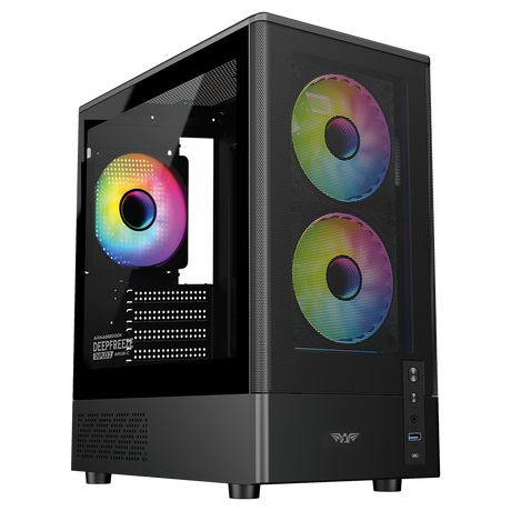 Armaggeddon Gaming Case M-ATX DEEPFREEZE DUPLEX 2 Black 3x ARGB Fans