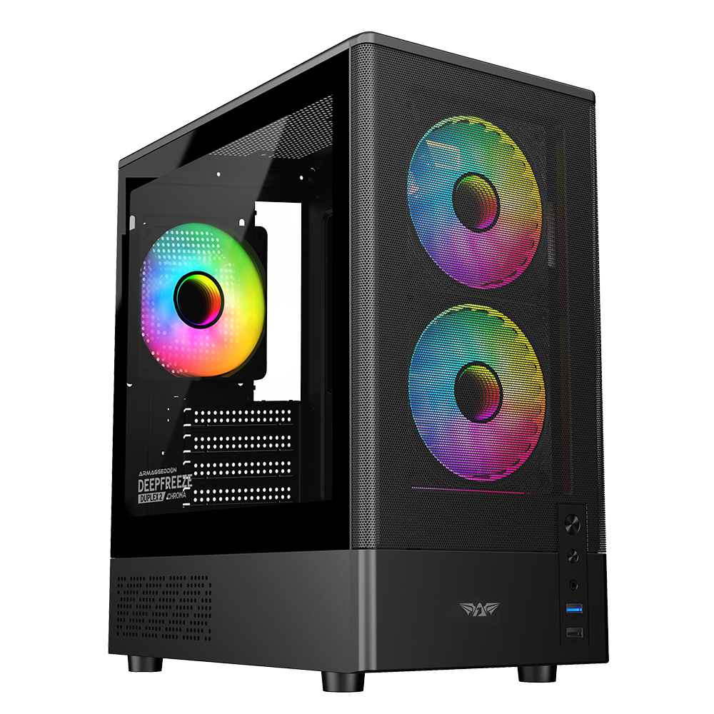 Armaggeddon Gaming Case M-ATX DEEPFREEZE DUPLEX 2 CHROMA Black (3x Chroma Fans)