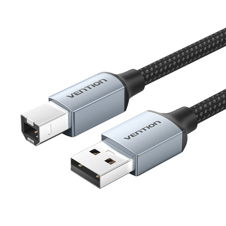 Vention IT Cable USB-A 2.0 to USB-B Printer Braided 3.0m Aluminium Grey CTTHI