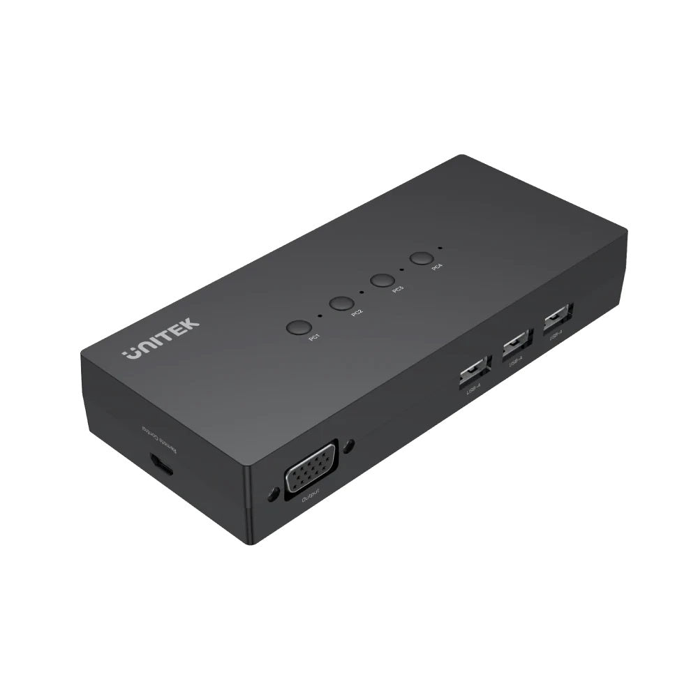 Unitek VGA KVM Switch 4In1Out w/3-Port USB2.0 Hub U-8710ABK