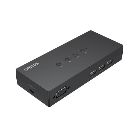 Unitek VGA KVM Switch 4In1Out w/3-Port USB2.0 Hub U-8710ABK